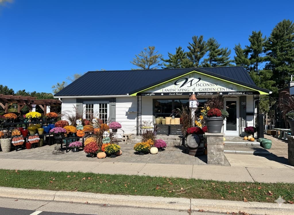 Wisconsin Landscaping & Garden Center storefront with plants, flowers, and landscaping supplies in Lake Delton, WI