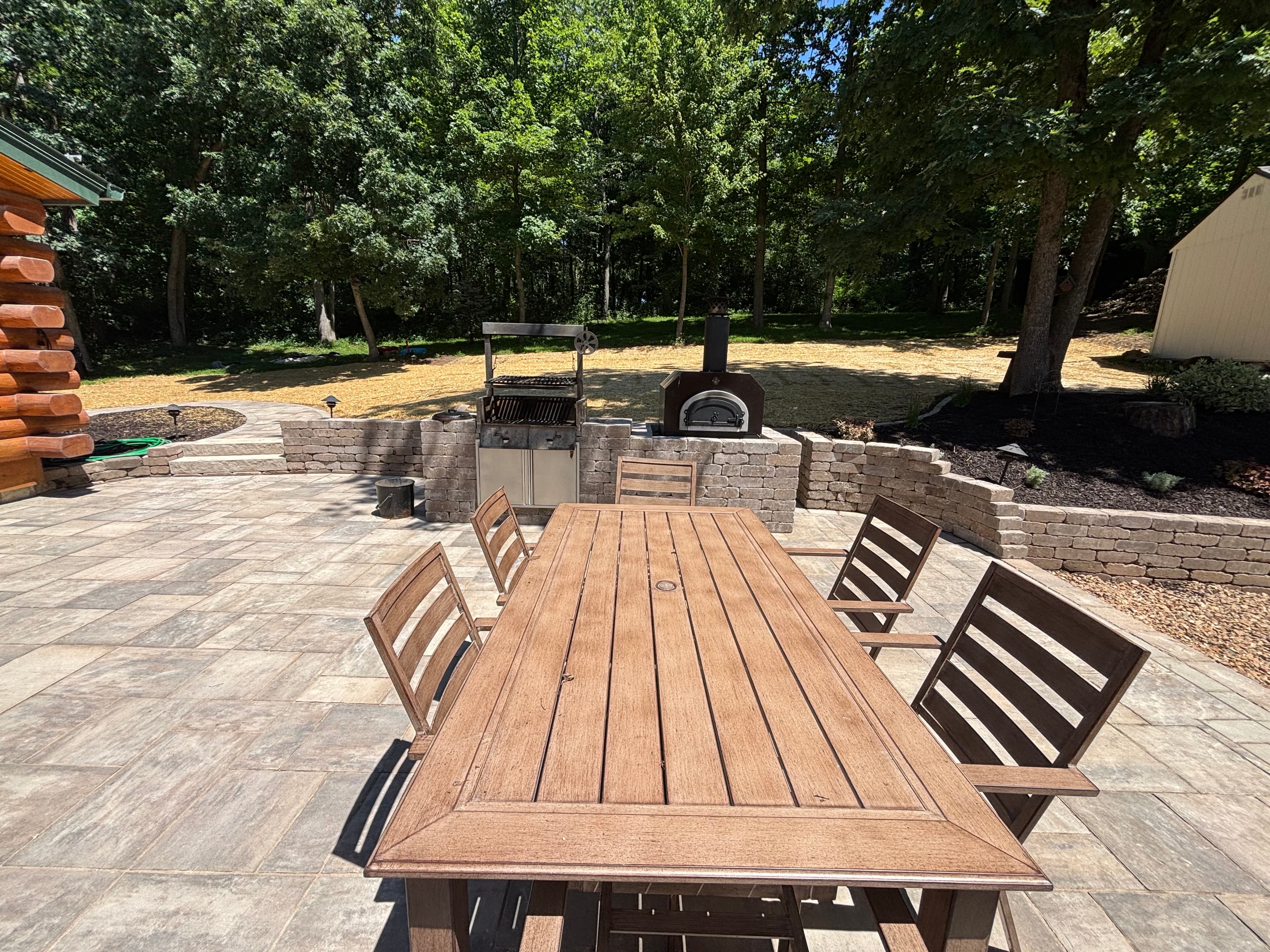 Outdoor Kitchen with Patio, & Retaining Walls in Wisconsin Dells, WI
