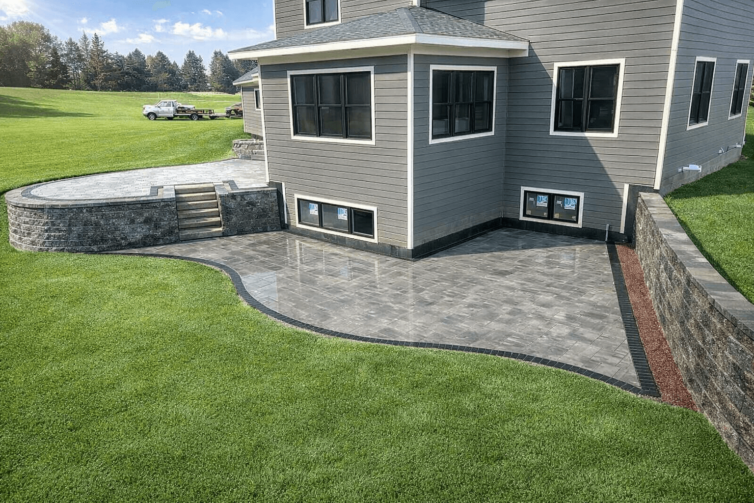 Residential Paver Patio with Retaining Walls in Baraboo, WI