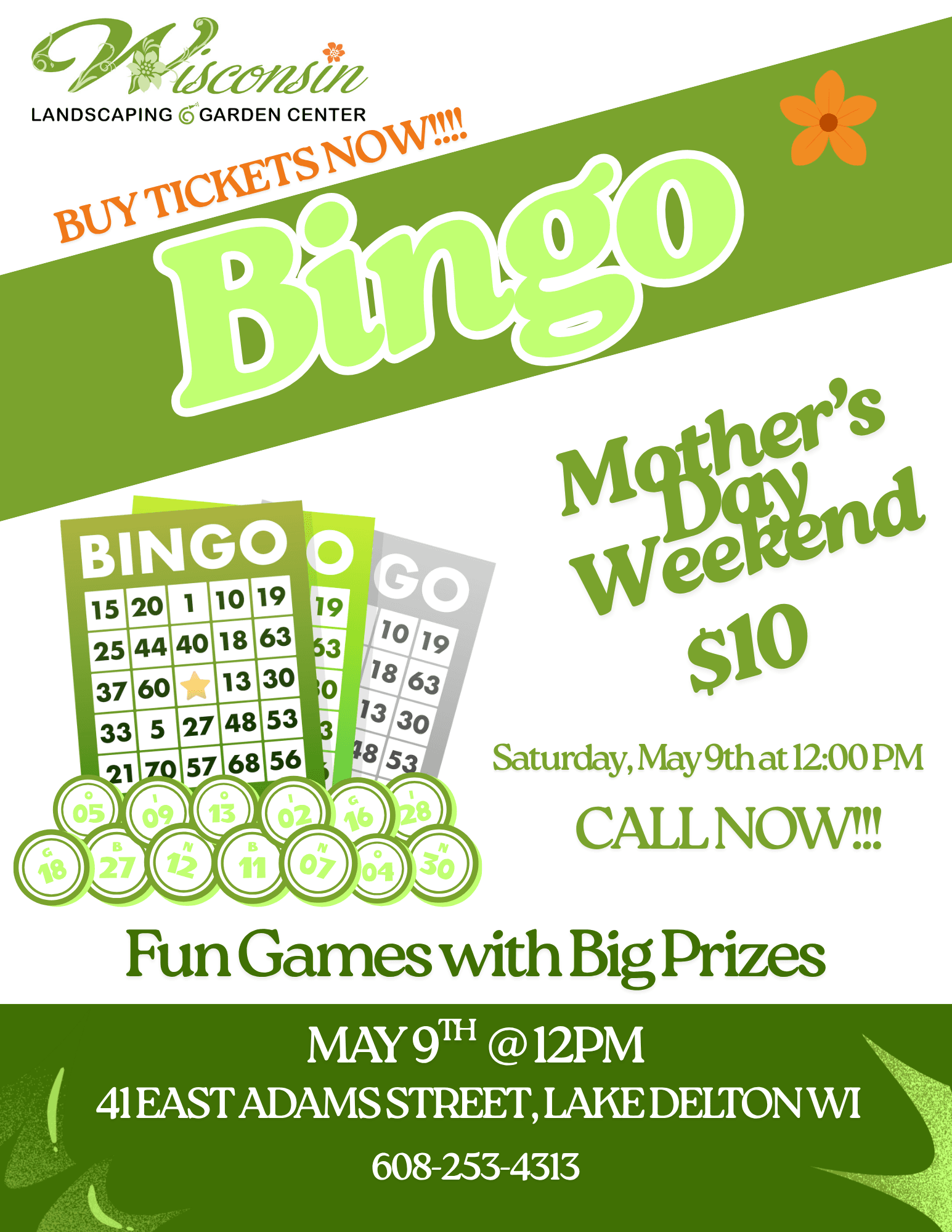 Spring Fling Mother's Day Weekend Bingo Tickets