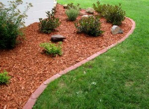 Sodding, retaining walls, plantings, bushes, trees, edging