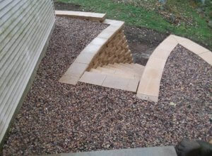 Retaining wall, Block wall, Grading, Stone